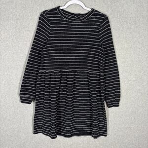 Loft Dress Small Navy Striped‎ Flecked Puff Babydoll Flowy Sailor Nautical Swing